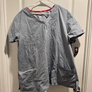 Dickies Light Gray Women's V-Neck Scrub Top